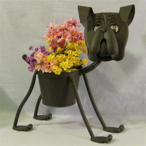 boxer dog metal planter|Custom Boxer Dog Metal Hanging Planter Wall Art Decor.